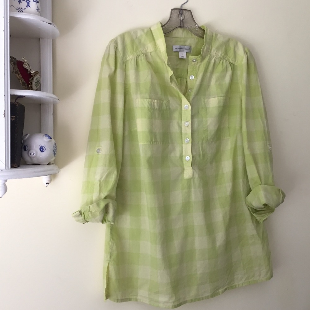 Christopher&Banks Lime Green Gingham Tunic